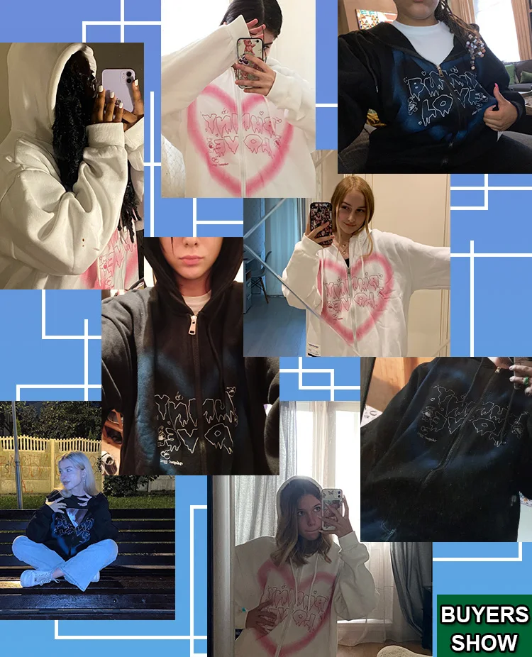 Blue Heart Bunny Love Zip-Up Hoodie H31f67ef400454b83b907f9b9857cb15f1