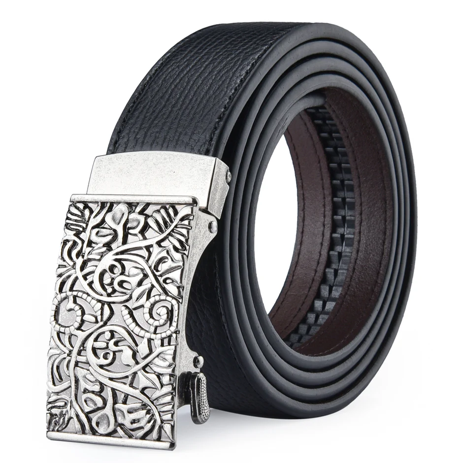 Famous Brand Designer Male Belt New Arrival Brown Black Leather Strap Men's Belts Luxury Automatic Buckle Belts For Men B700