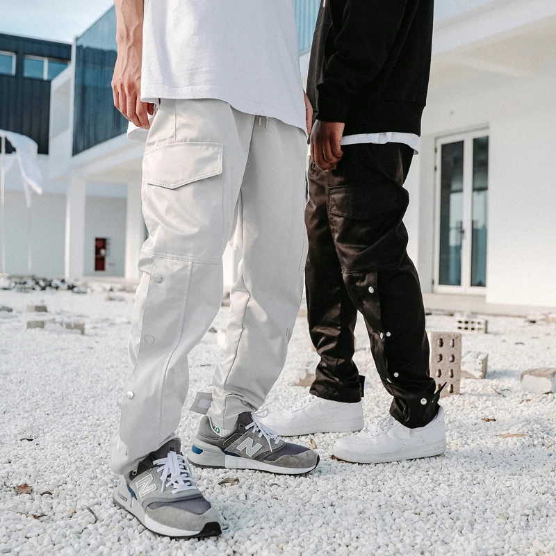 Pantaloni sportivi Cargo bianchi pantaloni Hip Hop con chiusura con  cinturino in Velcro Urban Streetwear pantaloni Cargo Kanye West pantaloni  da uomo Vintage|Sweatpants| - AliExpress