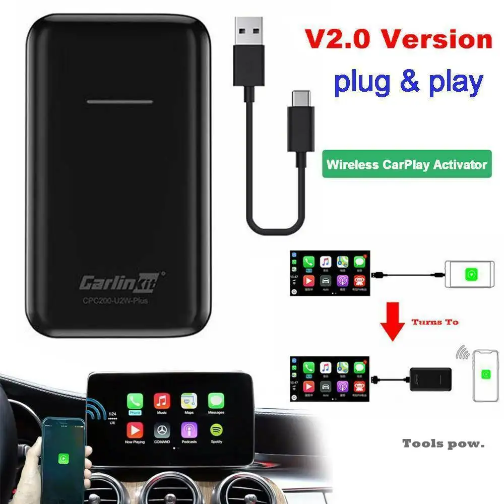 Review Carlinkit Wireless Carplay Adapter U2W Plus for Audi VW Mercedes BMW Volvo Wired CarPlay To Wireless Support IOS Iphone Apple
