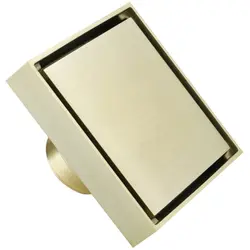 ABSS-роскошный золотой Твердый латунный дренаж квадратный анти-для вытяжки и сливного отверстия ванная плитка Вставка Невидимый душ Слива