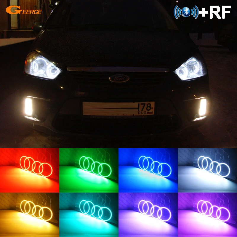 Для Ford Focus C Max 2003 2004 2005 2006 2007 2008 2009 2010 RF remote Bluetooth APP многоцветный ультра яркий RGB