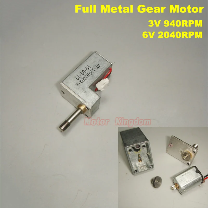 

DC 3V-6V 5V 1680RPM Micro Full Metal Gear Motor Square Reduction Gearbox Reducer Electric Motor DIY Robot Car