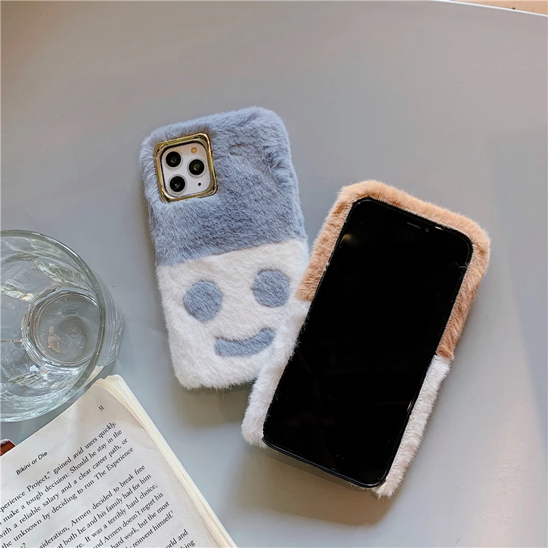 GlamPhone чехол плюшевый смайлик чехол для телефона для iPhone11Pro/Max X XS Max XR Мягкий силиконовый чехол для iPhone11 7 8 6 6s Plus чехол