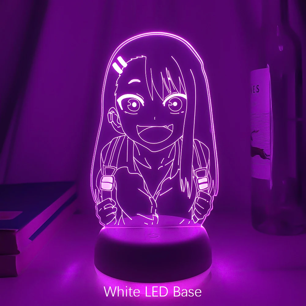 bright night light Manga 3d Lamp Don't Toy with Me Miss Nagatoro for Room Decor RGB Color Changing Night Lights Gift Anime Led Lights Nagatoro motion sensor night light Night Lights