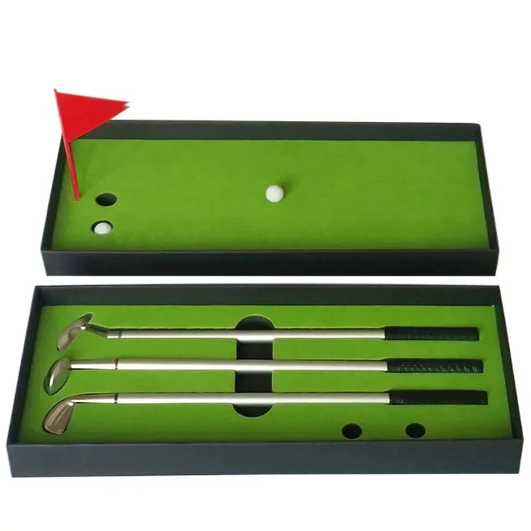 

New Mini Golf Club Putter Ball Pen Golfers Gift Box Set Desktop Decor for School Supplies Golf Accessories