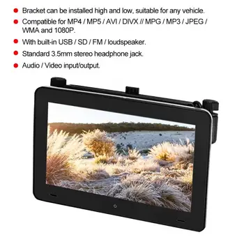 

9 inch 1080P Car Headrest Mount Touchscreen Video Player Remote Control MP5 Headrest DVD Player