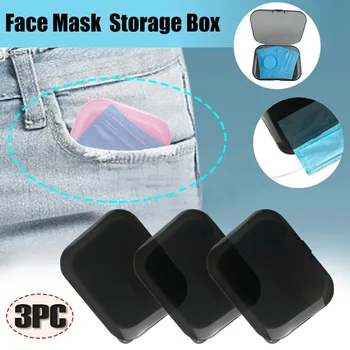 

3PC Boîte De Masque Portable Face Mask Storage Bag Pollution Prevention Not Including Facemask Caja De Máscara Headband