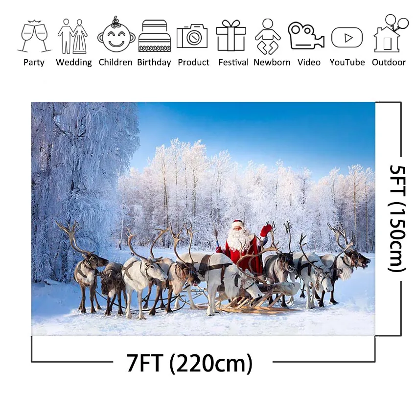 Neoback Christmas Backdrop Forest Snowland Photographic Background