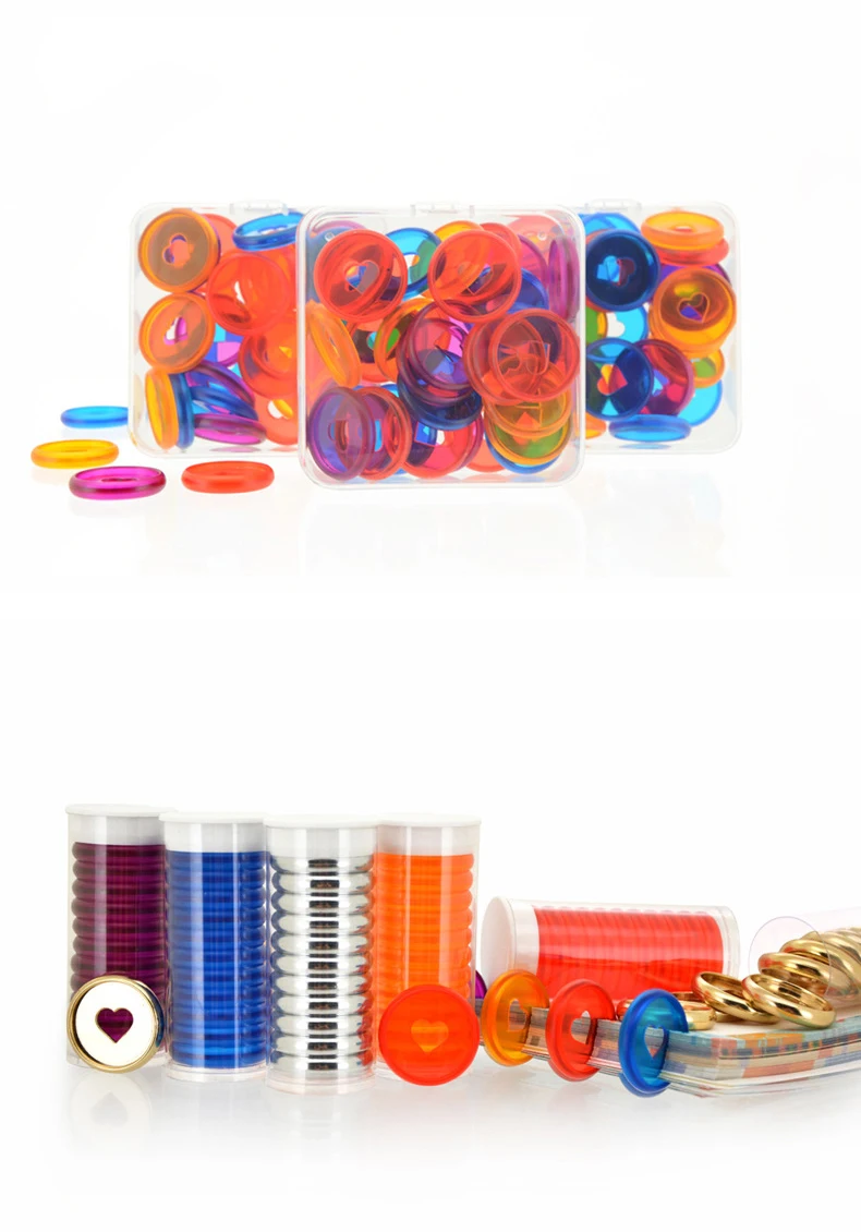 Plastic Disc Ring 28mm transparent colorful binding discs in heart shape for disc binding planner and notebooks