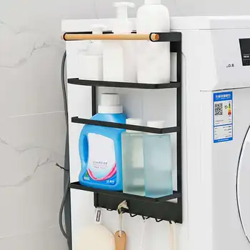 

Kitchen Rack Fridge Magnetic Organizer Design Paper Towel Holder Rustproof Spice Jars Rack Heavy-duty Refrigerator Shelf Stand