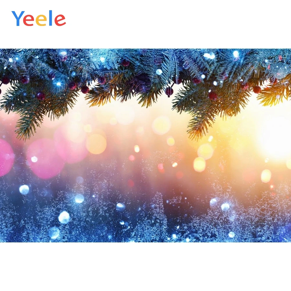 

Yeele Christmas Winter Tree Snow Backdrop Light Bokeh New Year Photography Background Custom For Photo Studio Photophone Vinyl
