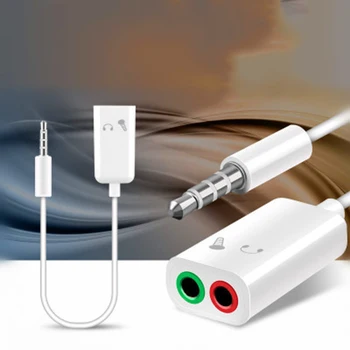 

3.5mm Stereo Audio Splitter Universal 3.5mm Stereo Splitter Audio Male To Earphone Headset+Microphone Adapter For Phones