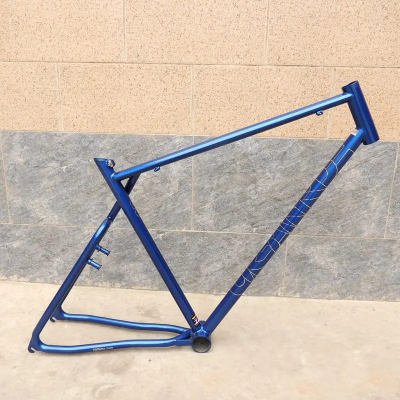 Excellent 700c V Brake Chrome Steel Paint Inner Cable Road Bike Frame Classic Cyclocross Cr-mo Frame with Eccentric Shaft Bottom Bracket 3
