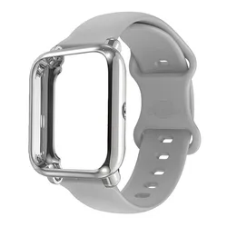 2-in-1 Silicone Smartwatch Band with Protective Case and Bumper Cover - Amazfit bip (6 full Cover)