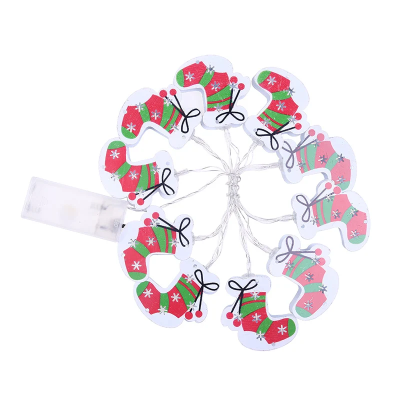Christmas Alpaca Santa socks Crutch LED String Light Fairy String Light Xmas Tree New Year Party Garland Room Decoration