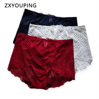 

4pcs Women Transparent Panties Sexy Lace Hollow Out Underwear Ladies High Waist Seamless Briefs Soft Comfort Breathable Lingerie