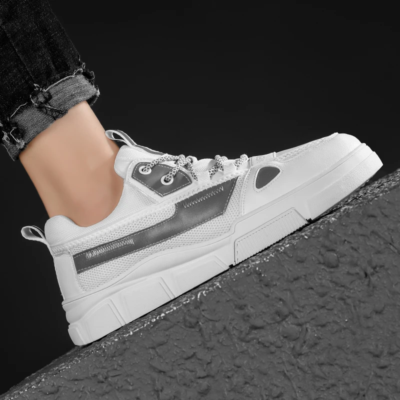 Trendy Shoes Versatile High-Top Lightweight Non-Slip Casual Lace-Up Net Wear-Resistant