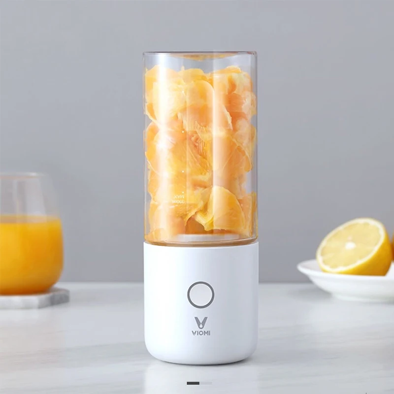 White Xiaomi Viomi, 350 мл, портативная электрическая соковыжималка, блендер, многофункциональная, беспроводная, мини USB, перезаряжаемая чашка для сока, резка, Миксер для путешествий - Color: White