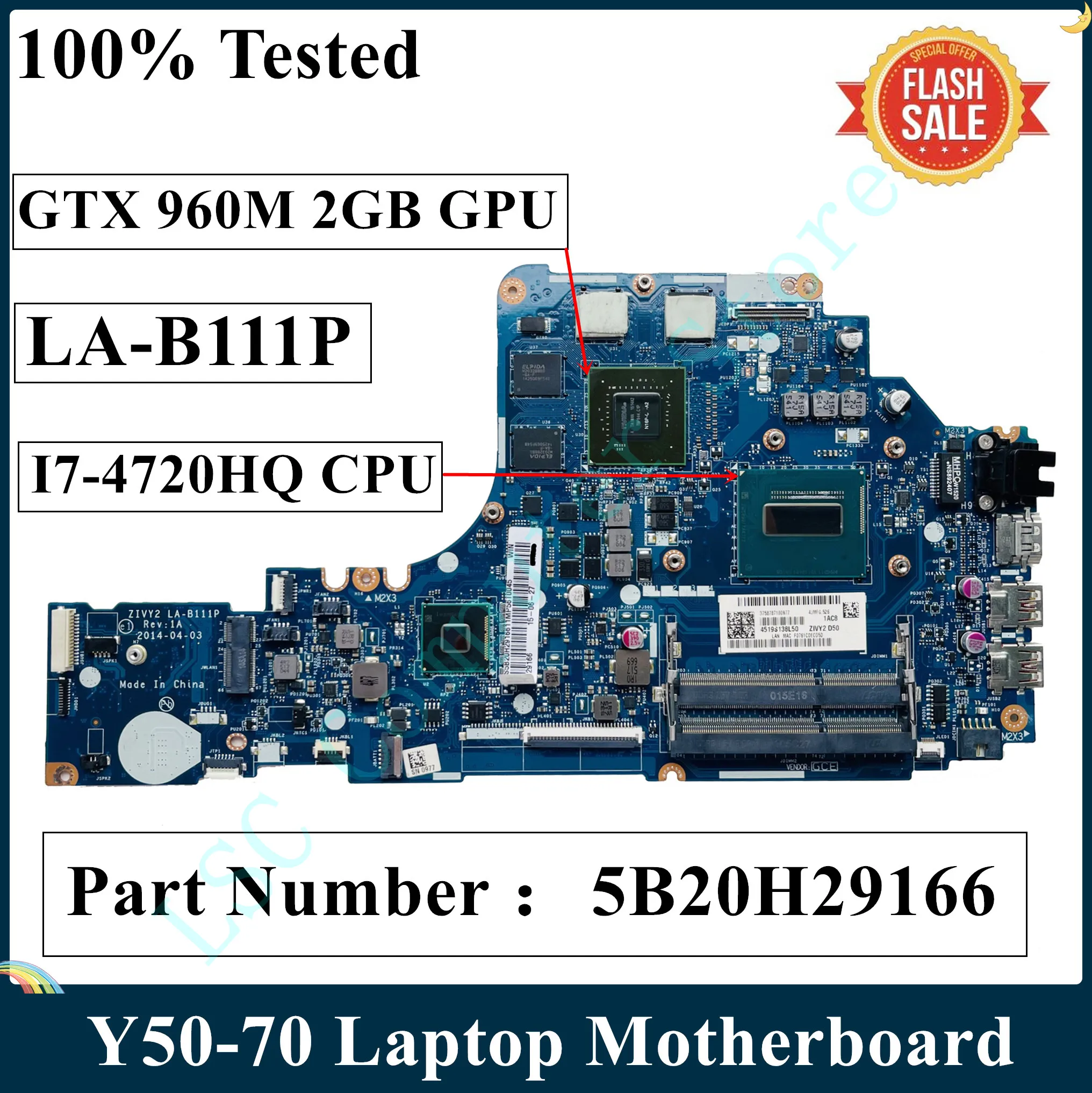 Оригинальная материнская плата LSC для ноутбука Lenovo модель 5B20H29166 внешняя деталь с
