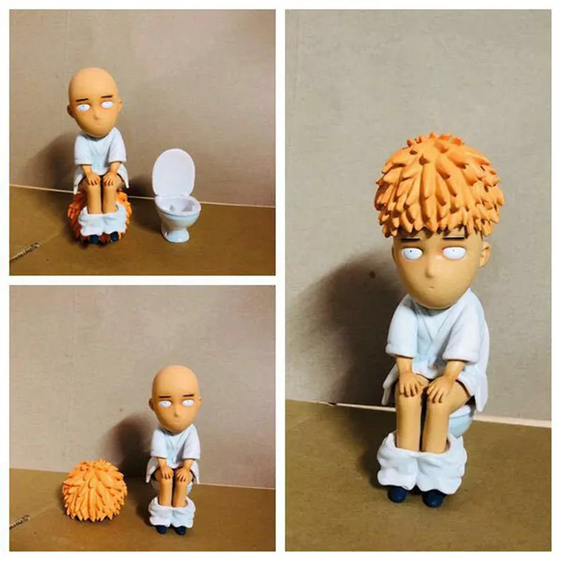 ONE PUNCH MAN GK Сайтама Туалет Аниме фигурки модель в виде персонажа &quotфигма&quot 15 см