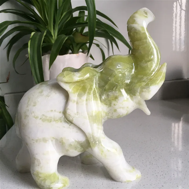 

Natural Quartz Jade Blending Lesson Elephant Point Healing Home Decoration