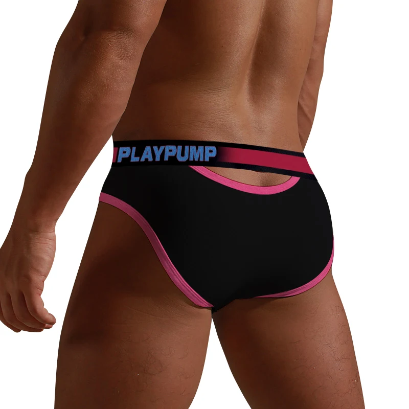 2Style Play PUMP Cotton Sexy Gay Men Underwear Bikini Men Briefs Soft Mens Briefs Underwear Shorts Mens Panties M-XXL black briefs Briefs