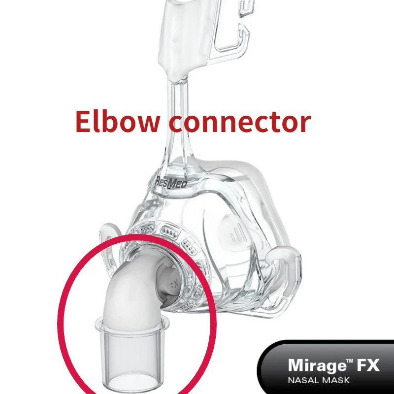 

Adapter Elbow Connector for ResMed Mirage FX Nasal Mask Ventilator Accessories CPAP Device Parts