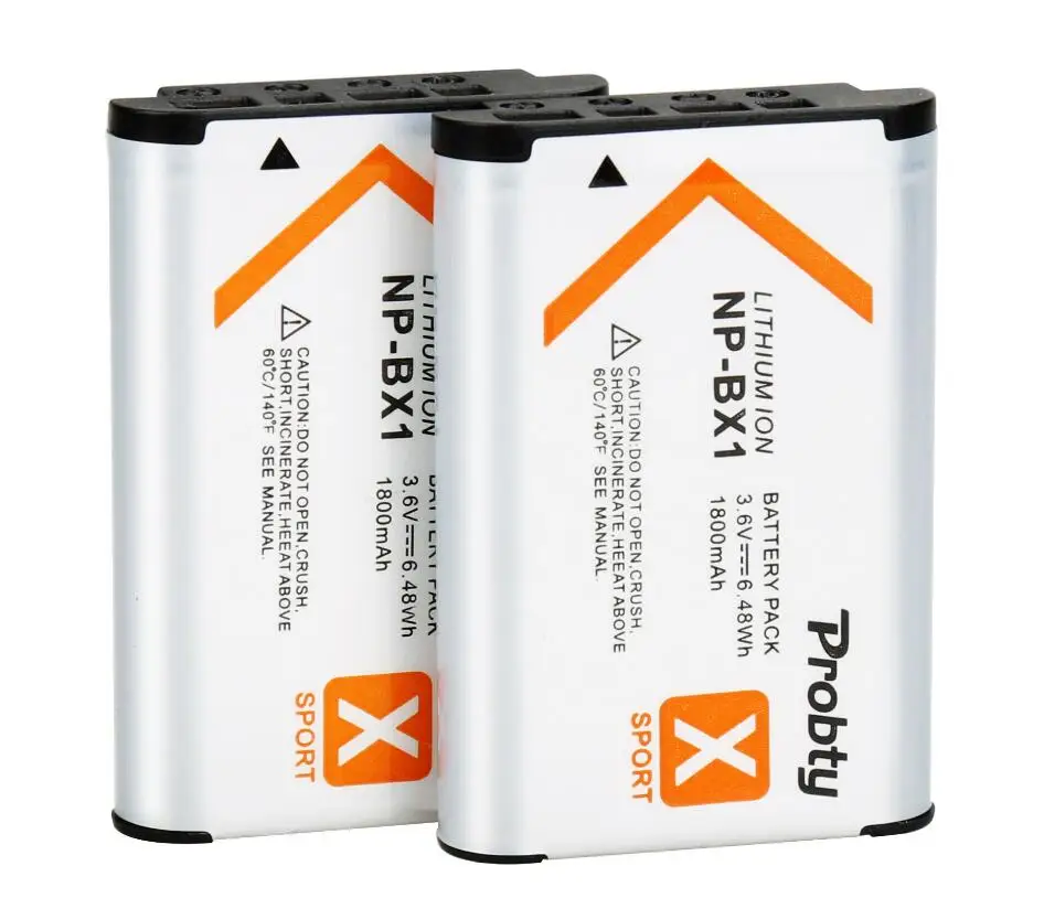 PROBTY для sony NP-BX1 npbx1 np bx1 Батарея для sony FDR-X3000R RX100 AS100V AS300 HX400 HX60 AS50 WX350 AS300V HDR-AS300R FDR - Цвет: 2 Pcs Battery