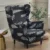 Solid Color Wing Chair Cover Stretch Polyester Armchair Covers Nordic Removable Relax Sofa Slipcovers With Seat Cushion Covers 18