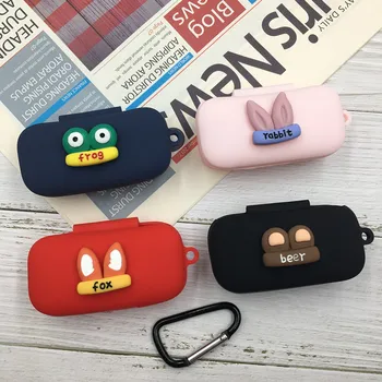 

Cute Silicone Case for QCY T5 T5s Protective Case Wireless Bluetooth Earphone Portable Headset Cover with Anti Lost Buckle