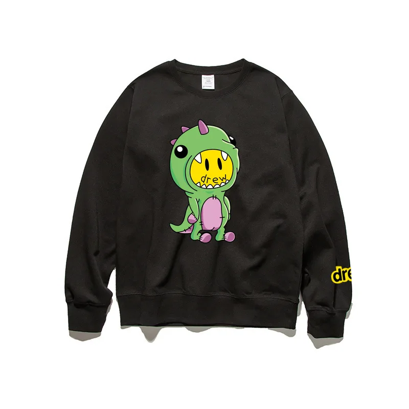 2021 Korean Drew Cartoon Dinosaur Sweatshirts Streetwear For Man Print ...