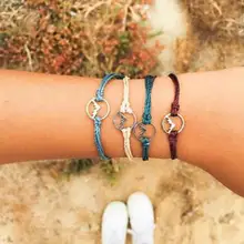 4 шт./компл. в богемном стиле минималистский ретро красочная плетеная веревка горный геометрический кулон, браслет для женщин девушек цепочка на счастье очаровательный вечерние ювелирные изделия