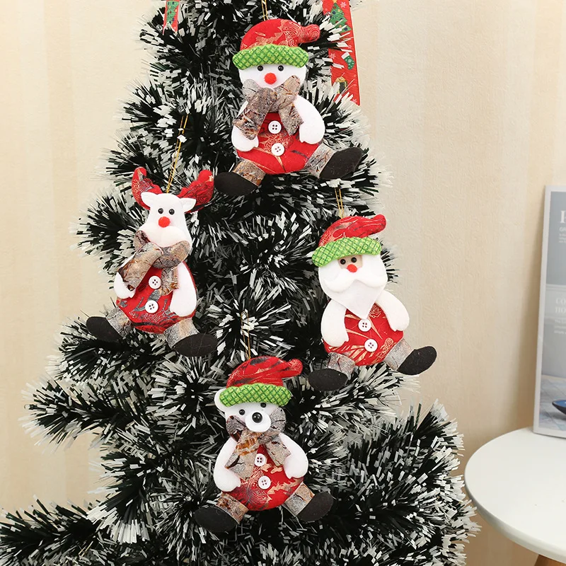 

4PCS/Lot 2020 Chrtistmas xmas hanger Xmas snowman santa pendant Home decoration Wall decal Kids toys Santa crafts Wholesale