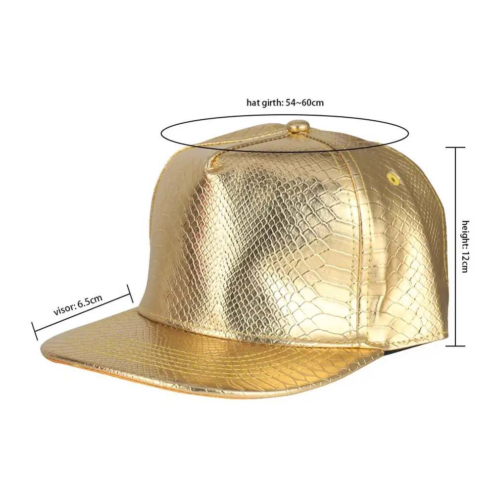 Модная одноцветная бейсболка из искусственной кожи, золотые мужские женские шапки в стиле хип-хоп, регулируемая бейсболка, бейсболка, Кепка