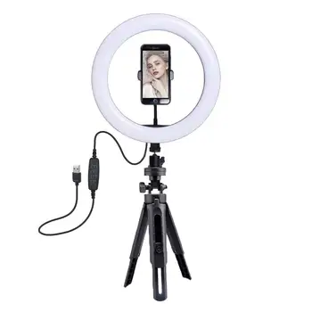 

Ring Light 10inch With Tripod Stand Cell Phone Holder USB 3 Modes LED Light 5.24