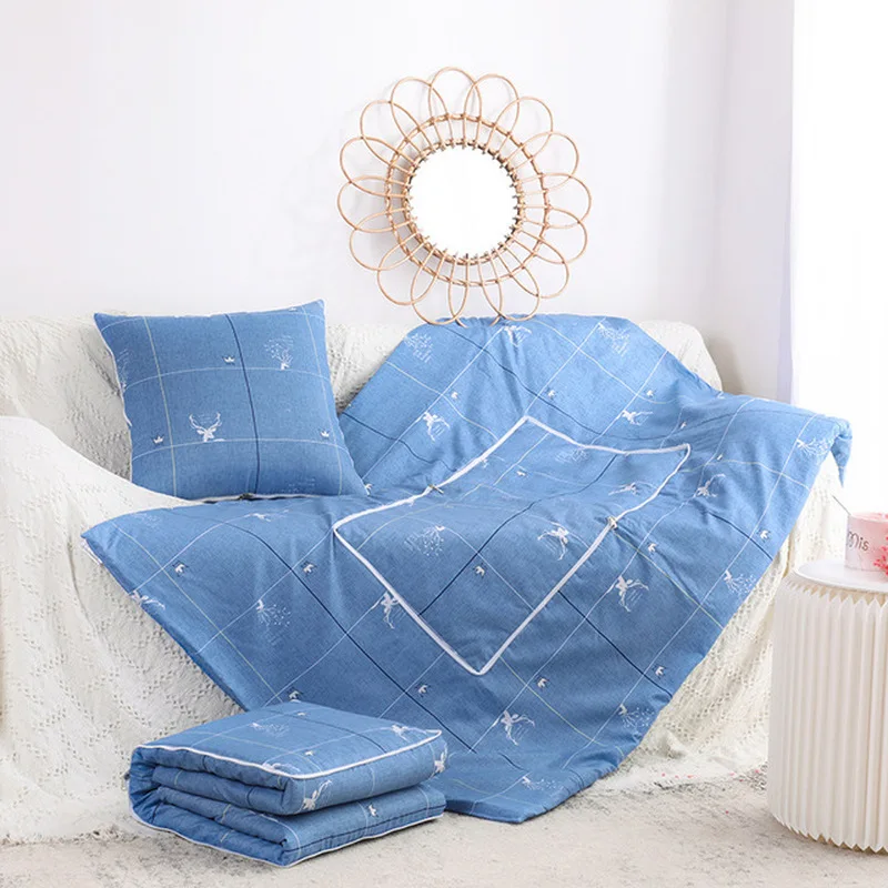 

Cushion Blanket Foldable Throw Blanket 2 In 1 Patchwork Warm Cartoon 40x40cm Pillow Cushions 105x150 cm Quilt For Bed Car Office