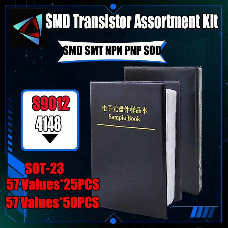 SOT-23 SMA 56 значений SOT89 SMD SMT NPN PNP SOD 4148 5551 TL431 BC807 BC817 B772 набор транзисторов и диодов в