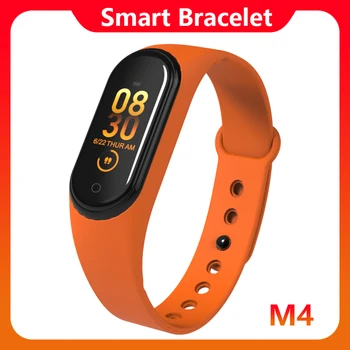 

M4 Color Screen Smart Bracelet Heart Rate Blood Pressure Sports Step Fitness Tracker Sports Wristband Remote selfie Men and wome