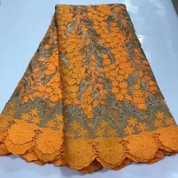 

Orange Mesh French Tulle Lace, African Ankara Swiss Voile Lace Fabrics for Wedding Dress 2020 Latest Nigerian Lace Material