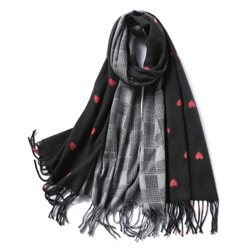 

Designer Luxury Brand Scarves Women Plaid Solid Patchwork Cashmere Scarf Tassel Love Pattern Pashmina Gift for Lady Echarpe Cape
