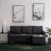 Double Chaise Longue Combination Sofa  Dark Grey Sectional Sofa 【196x68x80】cm 1