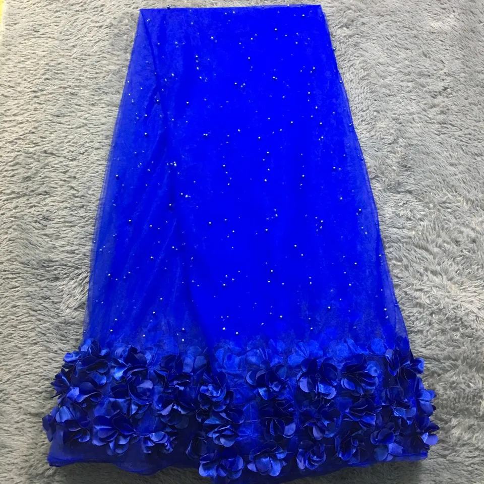 Красивая персиковая Свадебная кружевная ткань 3D цветы французская африканская кружевная ткань для платьев бисер Тюлевое кружево, нигерийское полотно M2362 - Цвет: As picture