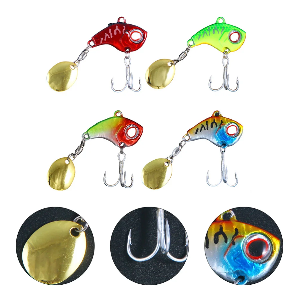 

4pcs Metal Fishing Lures Lifelike Durable Prime Hard Lures Floating Baits Swimbaits for Freshwater Outdoor Saltwater