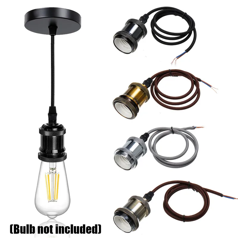 

E27 Vintage DIY Ceiling Chandelier Light Fixtures Antique Adjustable Flush Mount Pendant Lighting Lamp AC110V-240V