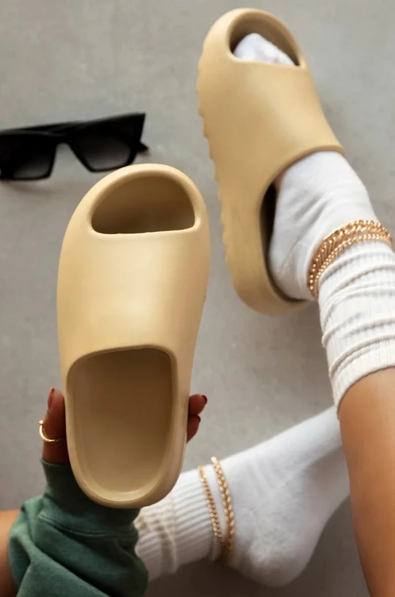 Slippers Platform Designer Shoes Chunky Heel Bathroom Slides Bottom Living-Room Female