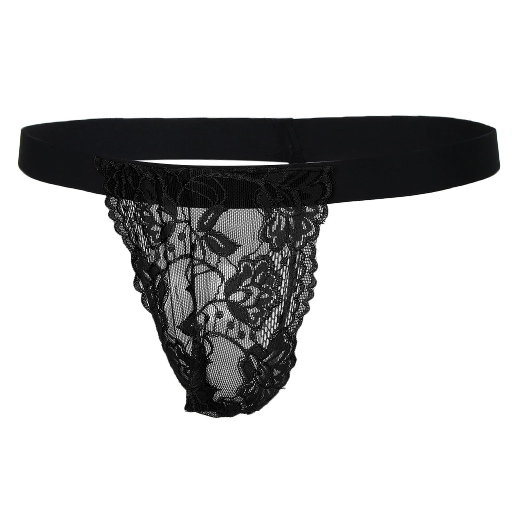 Men's Sexy Lace Panties Pouch Briefs Underwear Bikini G-string Thongs for Man