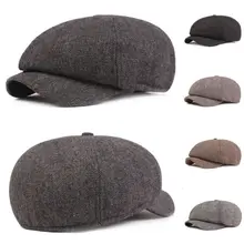 Новая модная мужская Осенняя зимняя теплая Кепка-берет, Мужская крутая Стильная кепка для вождения в гольф, Повседневная одноцветная Кепка