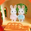 2PCS 1/12 Forest Animal Family  Baby Dolls 4.5CM Rabbit Bear Panda Action Figure Dollhouse Accessories Play House Toys For Girl 5