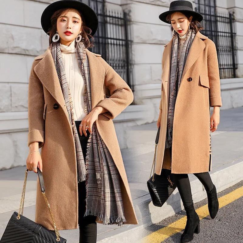 

Woolen Jacket 2019 Autumn Solid Color Casual Fashion Comfortable Elegant Duffle Coat